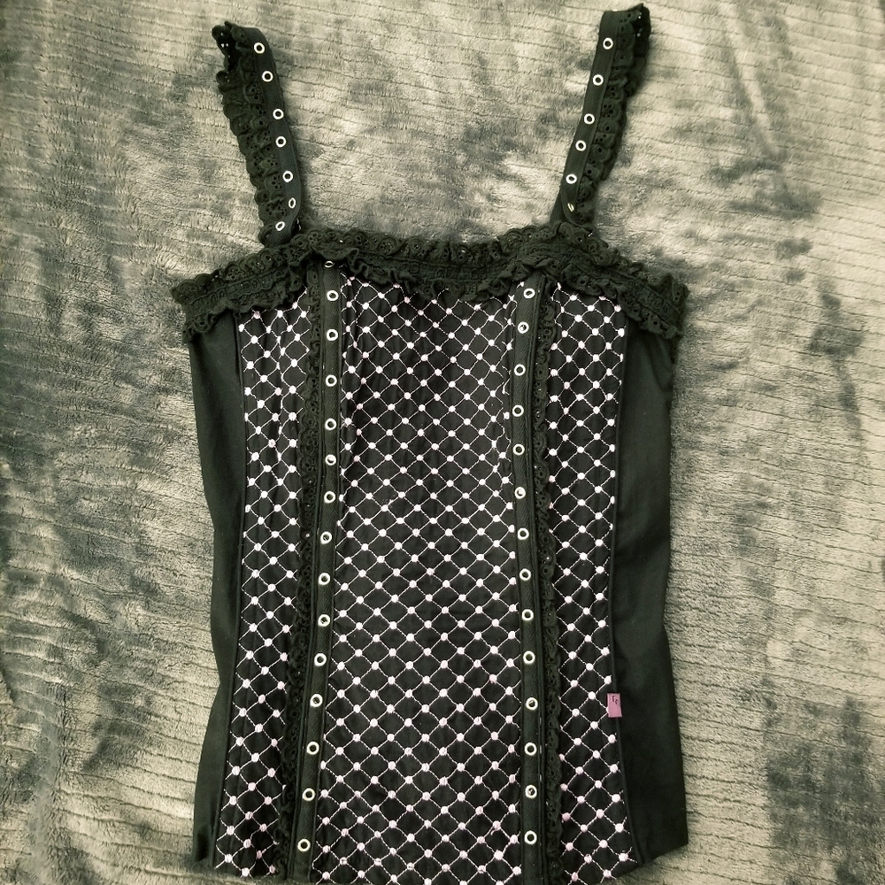 Vintage Tripp nyc black w/ polka dots corset